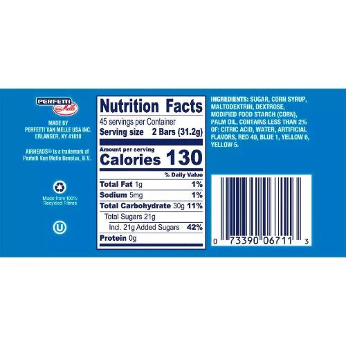 Airheads Variety Pack - Assorted Flavors, 0.55 oz Bars, 90 Count Bulk Candy - Image 3