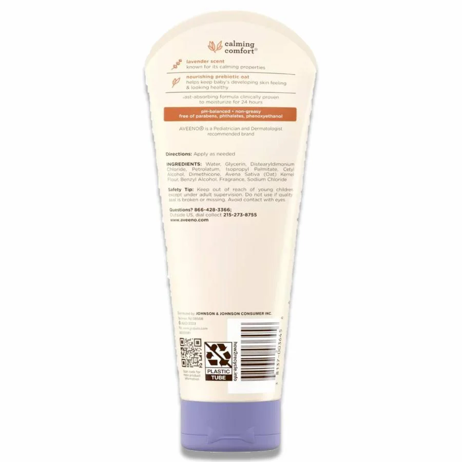 Aveeno - Baby Calming Comfort Moisturizing Body Lotion, Lavender & Vanilla Scents - 8 Oz - 12 Pack - Image 3