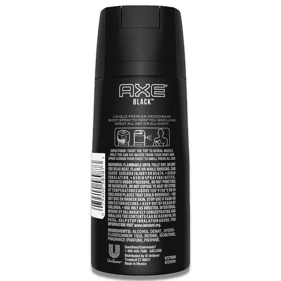 Axe - Body Spray Deodorant 4 oz for Men, Black - 12 pack - Image 3