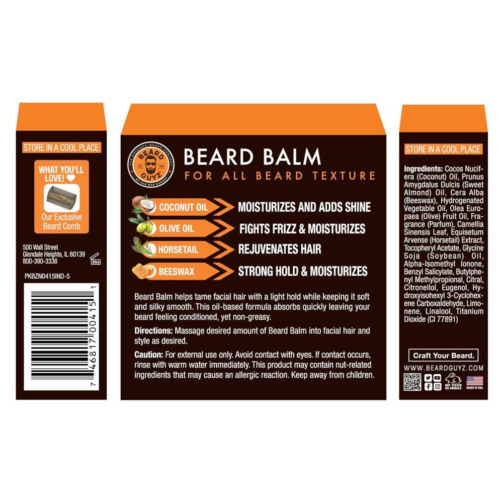 Beard Guyz - Beard Balm 25 Coarse Hair - 3 Oz - 24 Pack - Image 4
