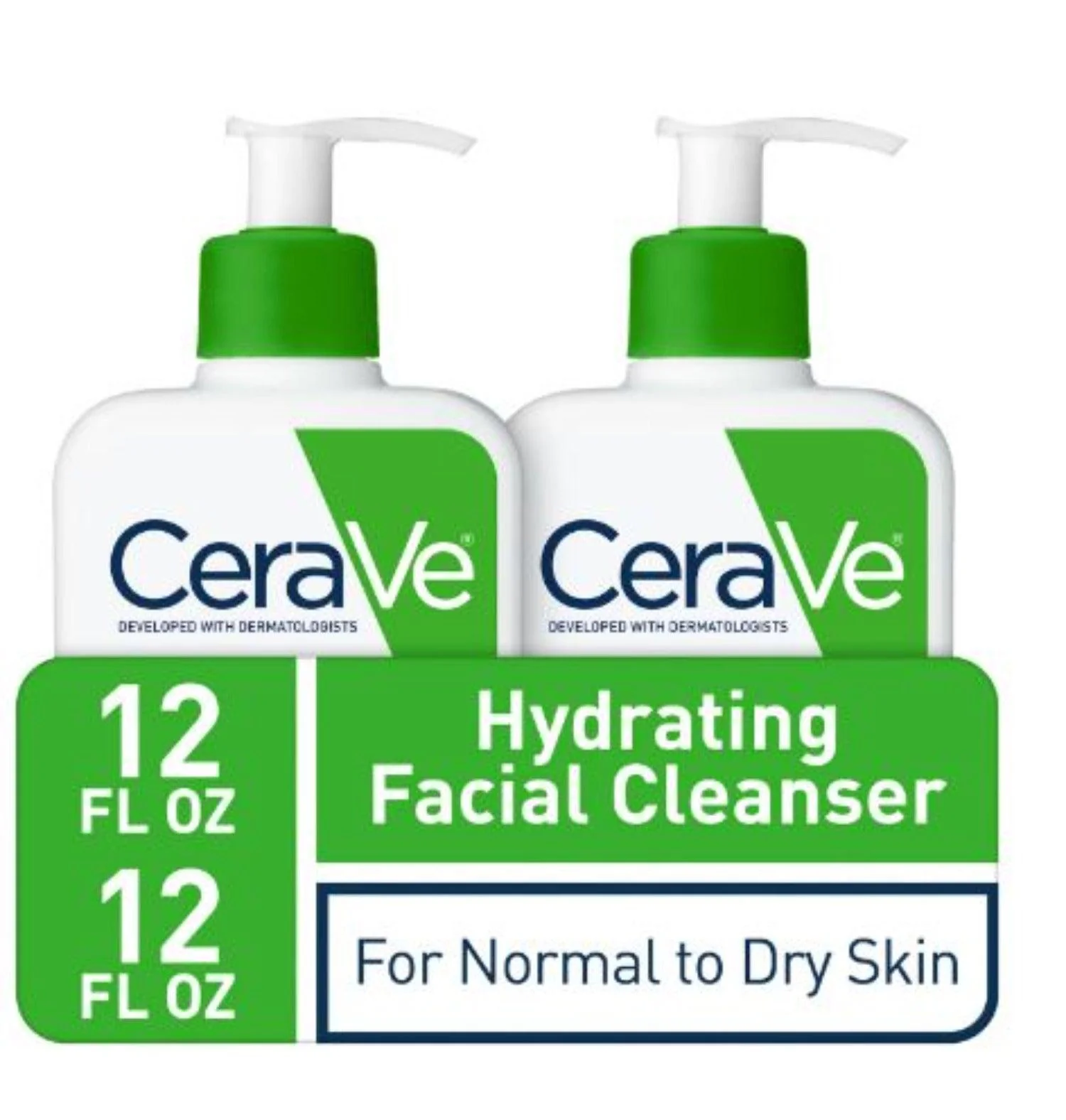 CeraVe Hydrating Facial Cleanser, Normal to Dry Skin - 12 fl. oz., 2 pk. - Image 3