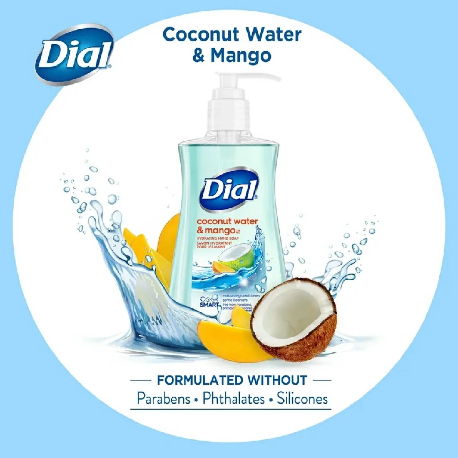 Dial Hand Soap with Moisturizer Coconut Water & Mango 7.5 Fl oz- 12 Pack - Image 3