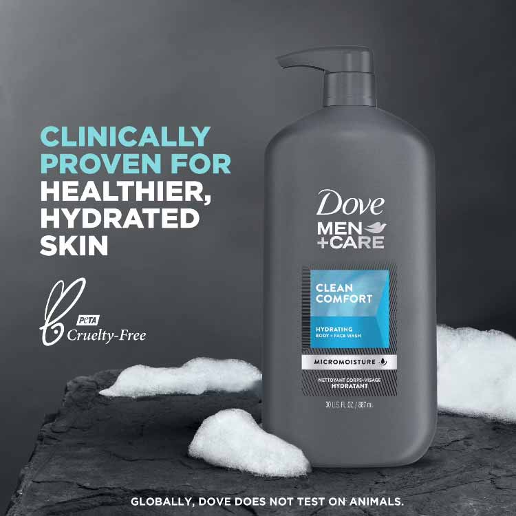 Dove - Men+Care Clean Comfort Body & Face Wash - 30 Oz - 2 Pack - Image 5