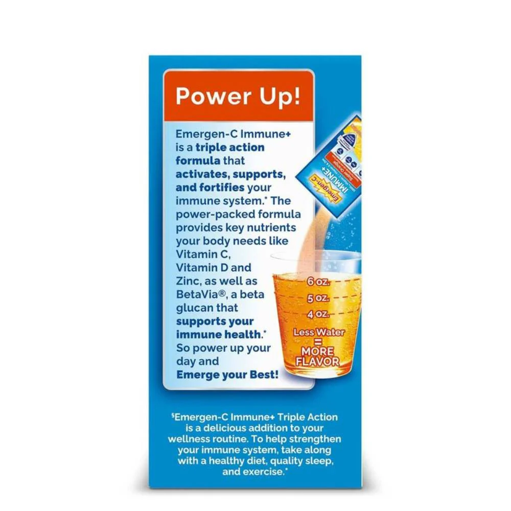 Emergen-C - Immune Plus 1000mg Vitamin C, Super Orange - 10 Ct - 36 Pack - Image 3