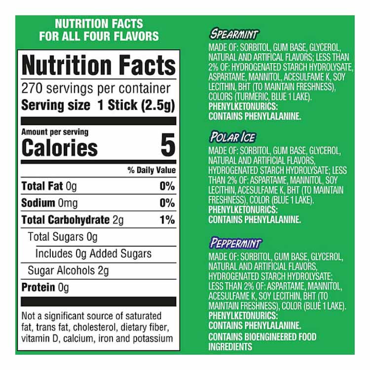 Extra - Mint Sugar Free Chewing Gum Bulk Variety Pack - 15 pc - 18 Pack - Image 3