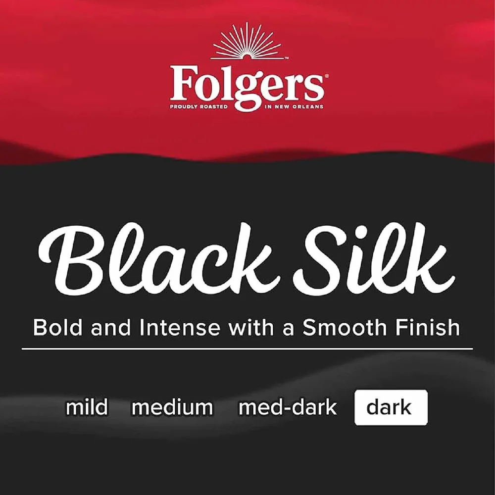 Folgers - Dark Roast Ground Coffee, Black Silk - 40.3 Oz - 3 Pack - Image 3