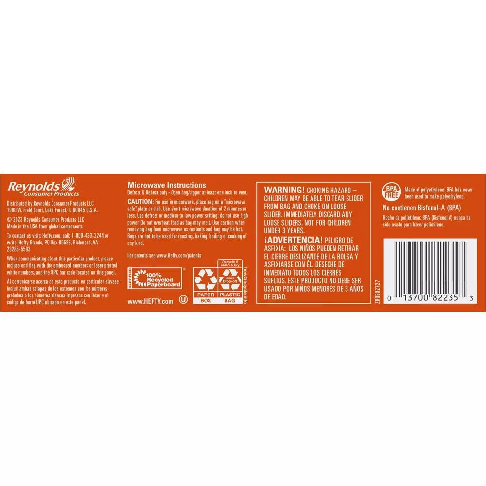 Hefty - Quart Freezer Storage Slider Bags - 35ct - 9 Pack - Image 3