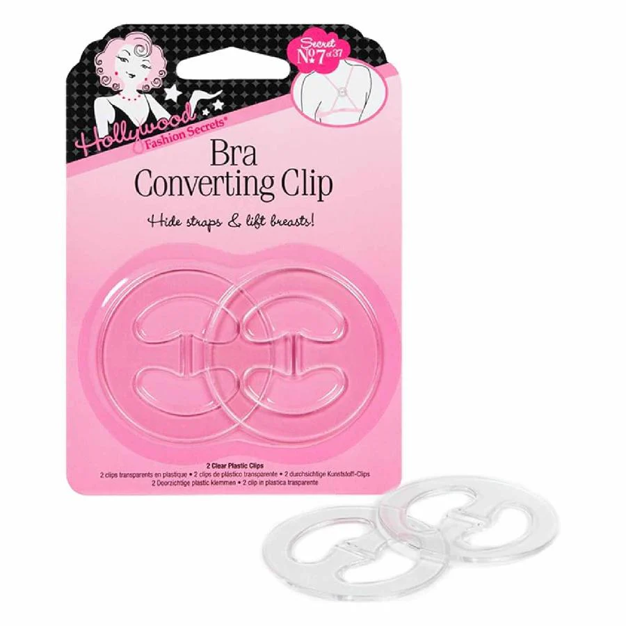 Hollywood Fashion Secrets - Bra Converting Clips, Clear, Transform Your Bra Style And Lift - 2 Count - 48 Pack - Image 3