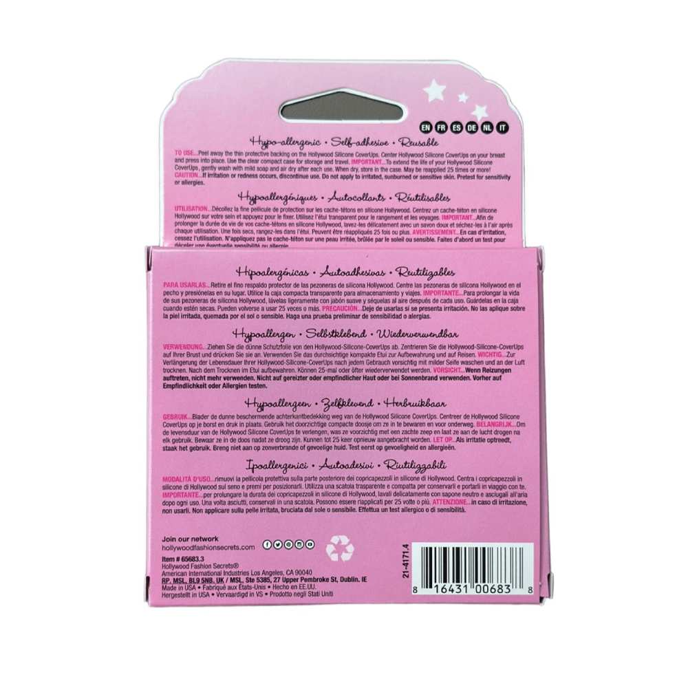 Hollywood Fashion Secrets Silicone Nipple CoverUps, Clear - 1 ct  - 12 Pack - Image 3