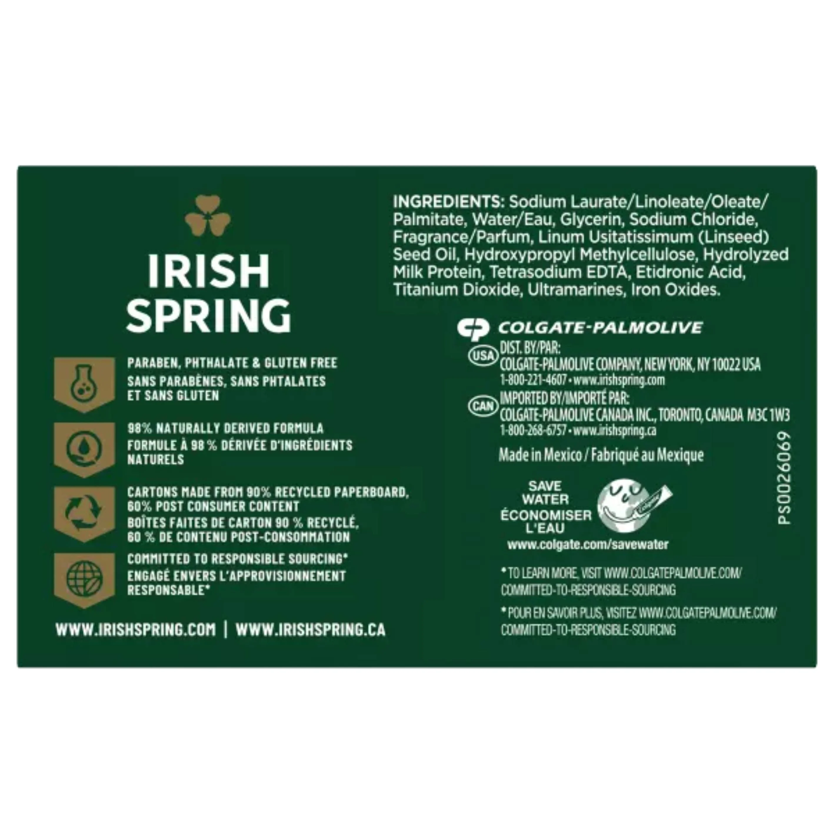 Irish Spring Deodorant Soap, Moisture Blast - 3 Bars / 3.7 Oz ea - 18 Pack - Image 3