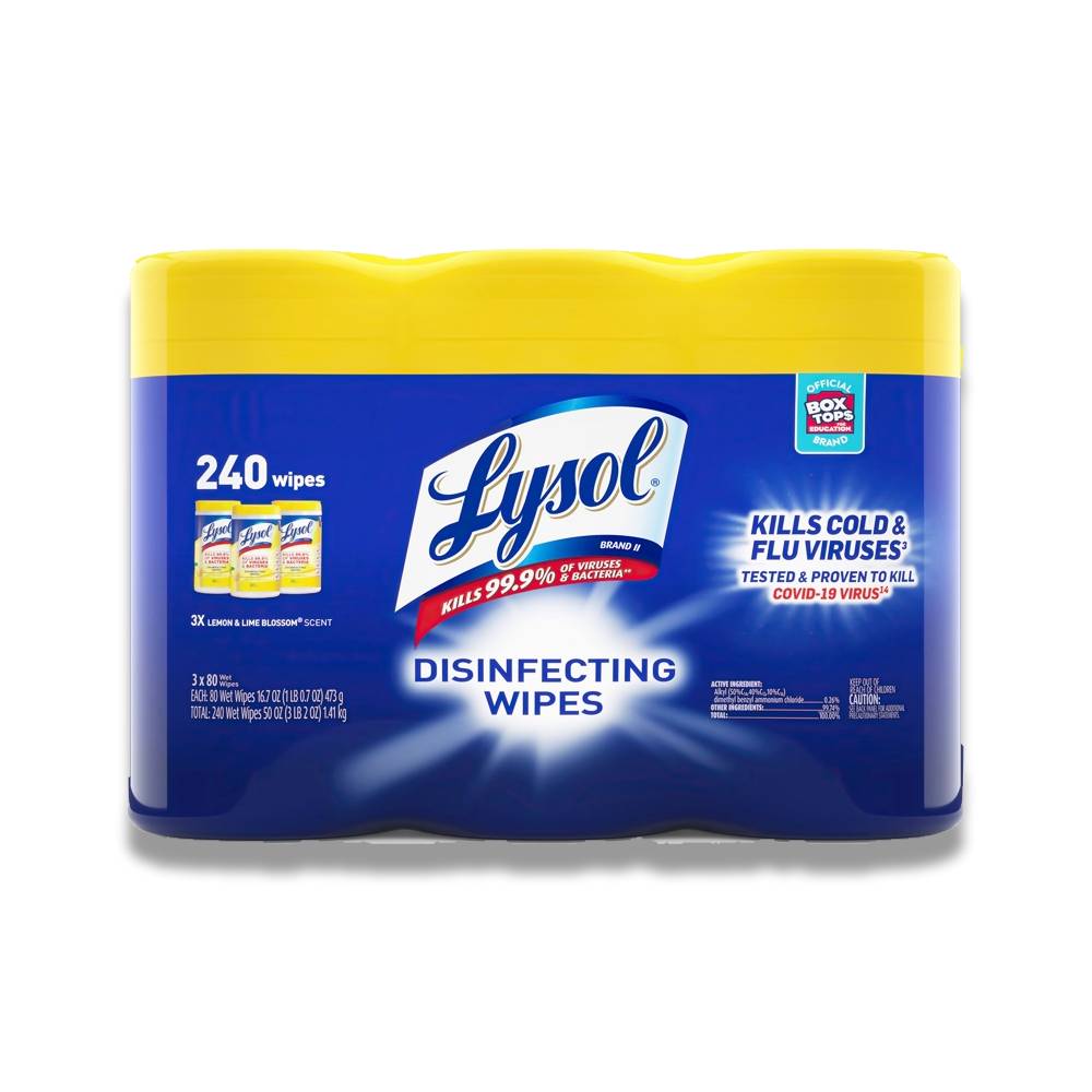 Lysol - Disinfectant Wipes, Multi Surface Antibacterial Cleaning Wipes 3 Pack Each - 80 Ct each - 2 Pack - Image 3