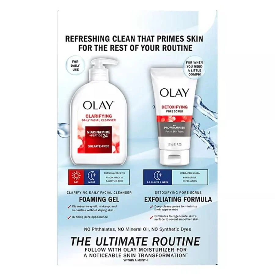 Olay - Facial Cleanser and Detoxifying Pore Scrub - Duo Pack - Image 5