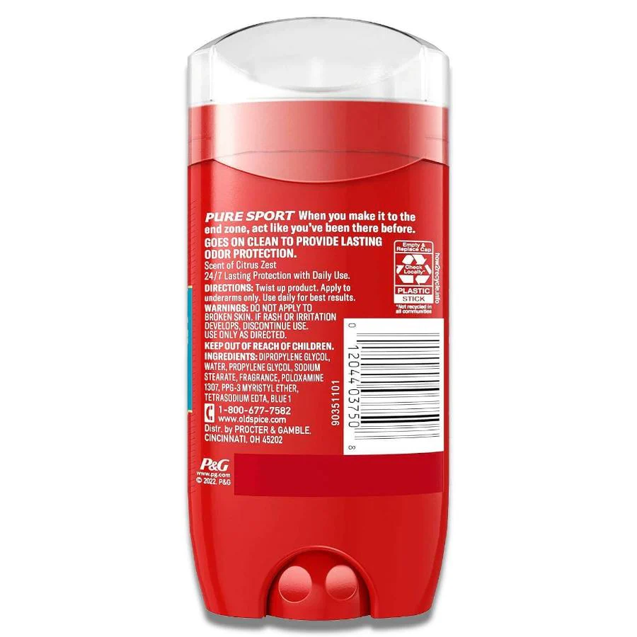 Old Spice - Antiperspirant & Deodorant, Red Zone Pure Sport for Men, Stick - 3 Oz - 12 Pack - Image 3