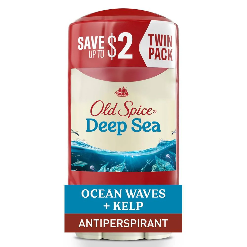 Old Spice -  Invisible Solid Antiperspirant Deodorant for Men, Deep Sea Scent - Twin Pack - 2.6 Oz - 6 Pack - Image 4