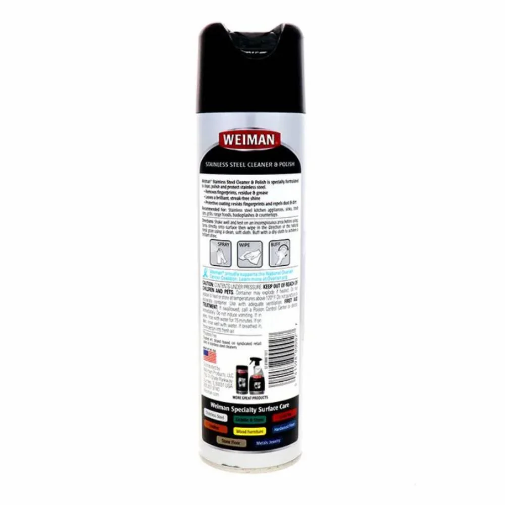 Weiman - Aerosol Stainless Steel Cleaner & Polish - 12 Oz - 6 Pack - Image 3